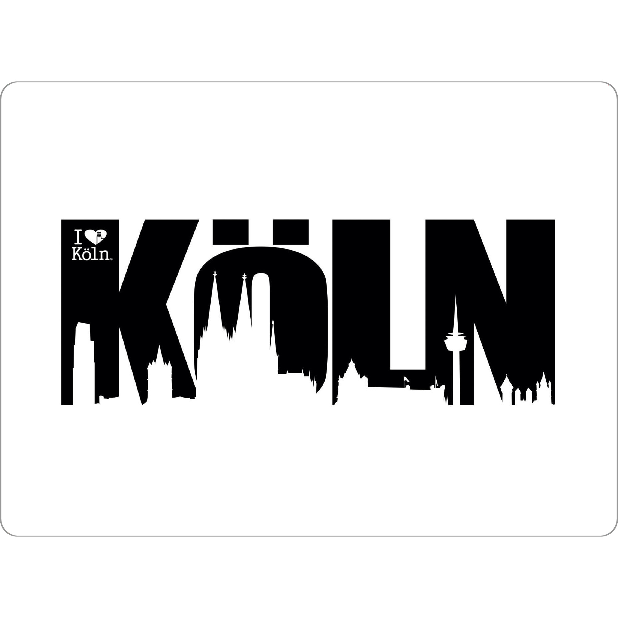 Tischset "KÖLN SKYLINE SCHRIFTZUG 3" artboxONE - Städte / Köln,Schwarzweiß - Köln,Kölner dom,Skyline,Colonia,Cologne,Kölle,Kölnergram - Bild Köln