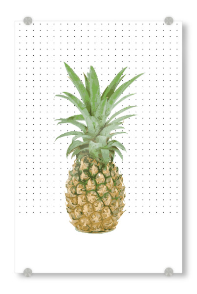 Acrylglasbild "PINEAPPLE IN LOVE WITH DOTS" artboxONE - Abstrakt,Essen & Trinken / Obst & Gemüse,Festivals