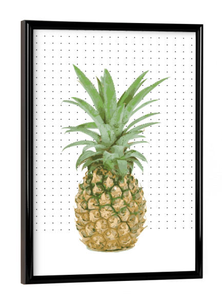 Poster mit schwarzem Rahmen "PINEAPPLE IN LOVE WITH DOTS" artboxONE - Abstrakt,Essen & Trinken / Obst & Gemüse,Festivals