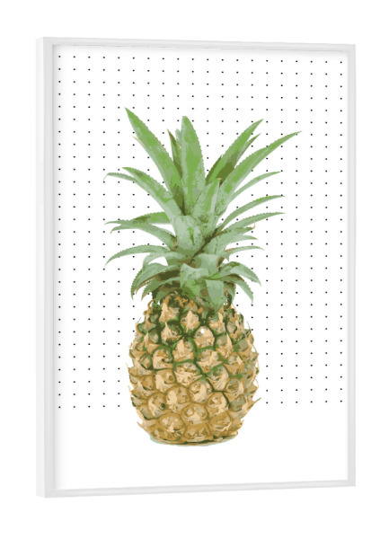 Poster mit weißem Rahmen "PINEAPPLE IN LOVE WITH DOTS" artboxONE - Abstrakt,Essen & Trinken / Obst & Gemüse,Festivals