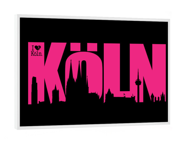 Poster mit weißem Rahmen "KÖLN SKYLINE SCHRIFTZUG" artboxONE - Städte / Köln - Köln,Kölner skyline,Colonia,Cologne,Dom,Kölle,Kölnergram