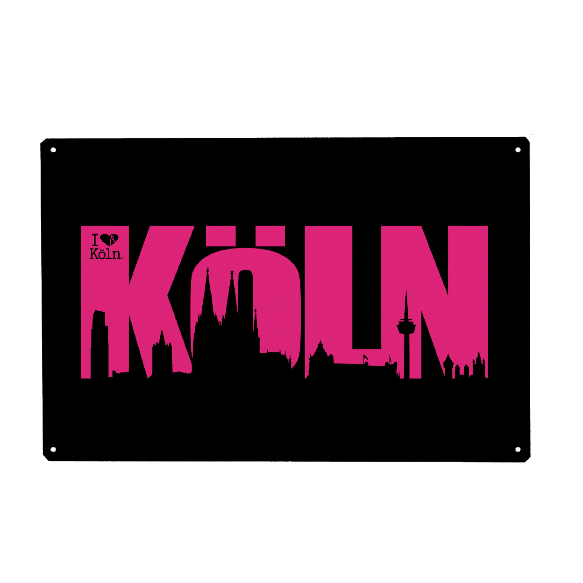 Metall Poster "KÖLN SKYLINE SCHRIFTZUG" artboxONE - Städte / Köln - Köln,Kölner skyline,Colonia,Cologne,Dom,Kölle,Kölnergram - Blechschild