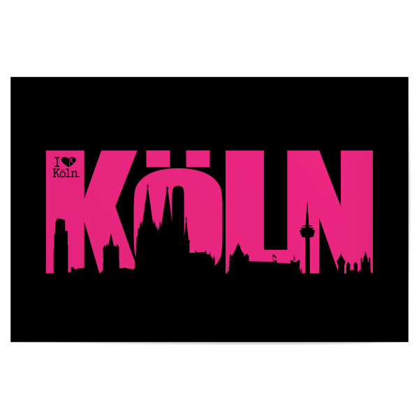 Poster 30x20 cm "KÖLN SKYLINE SCHRIFTZUG" artboxONE - Städte / Köln - Köln,Kölner skyline,Colonia,Cologne,Dom,Kölle,Kölnergram