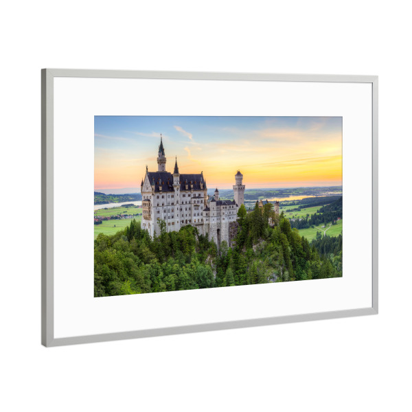 Poster mit Rahmen Silber "Schloss Neuschwanstein" artboxONE - Natur,Reise,Architektur
