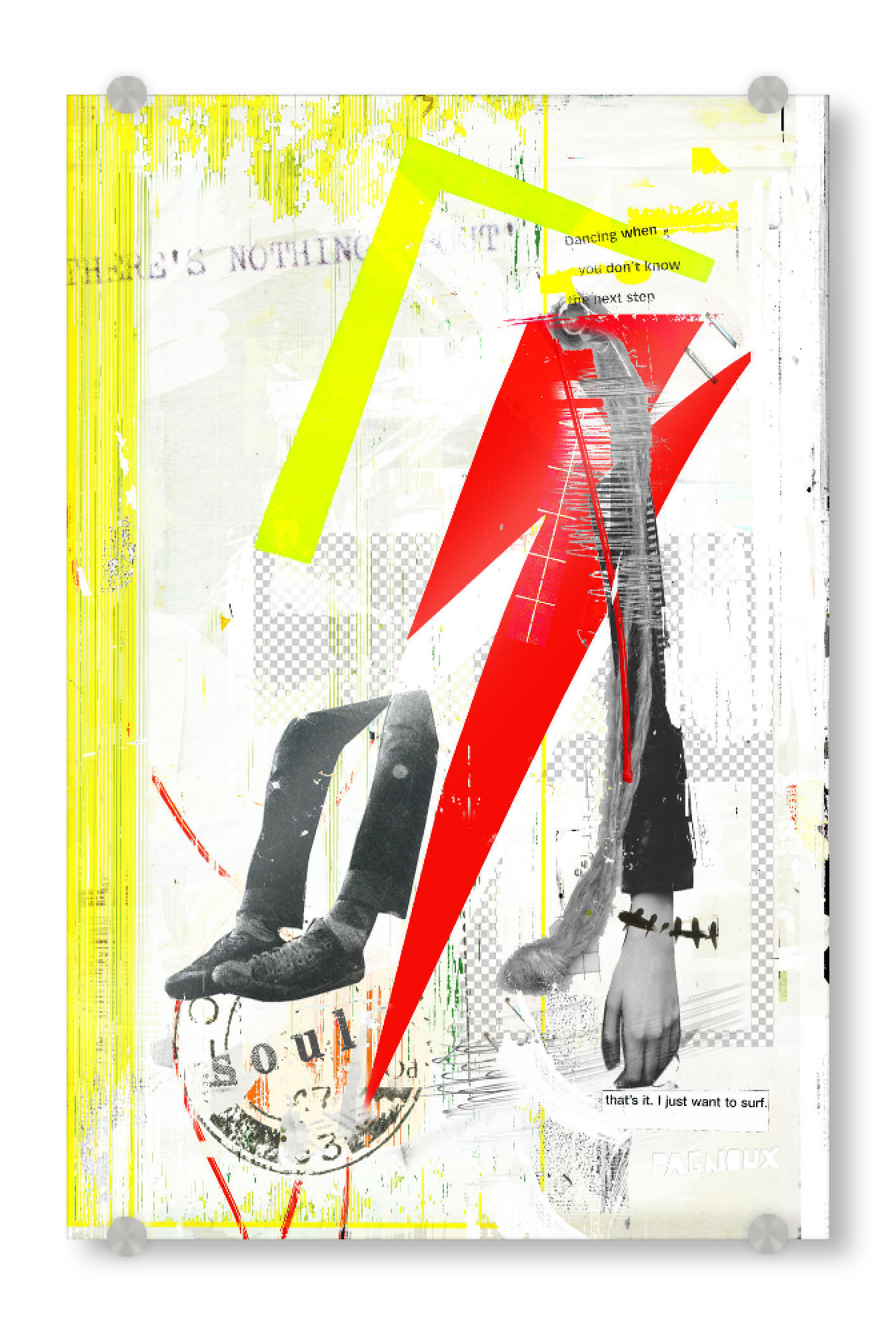 Acrylglasbild "Incompris" artboxONE - Fashion - Photo,Collage,Painting,Collage,Fashion,Illustration,Artwork,Words,Typography