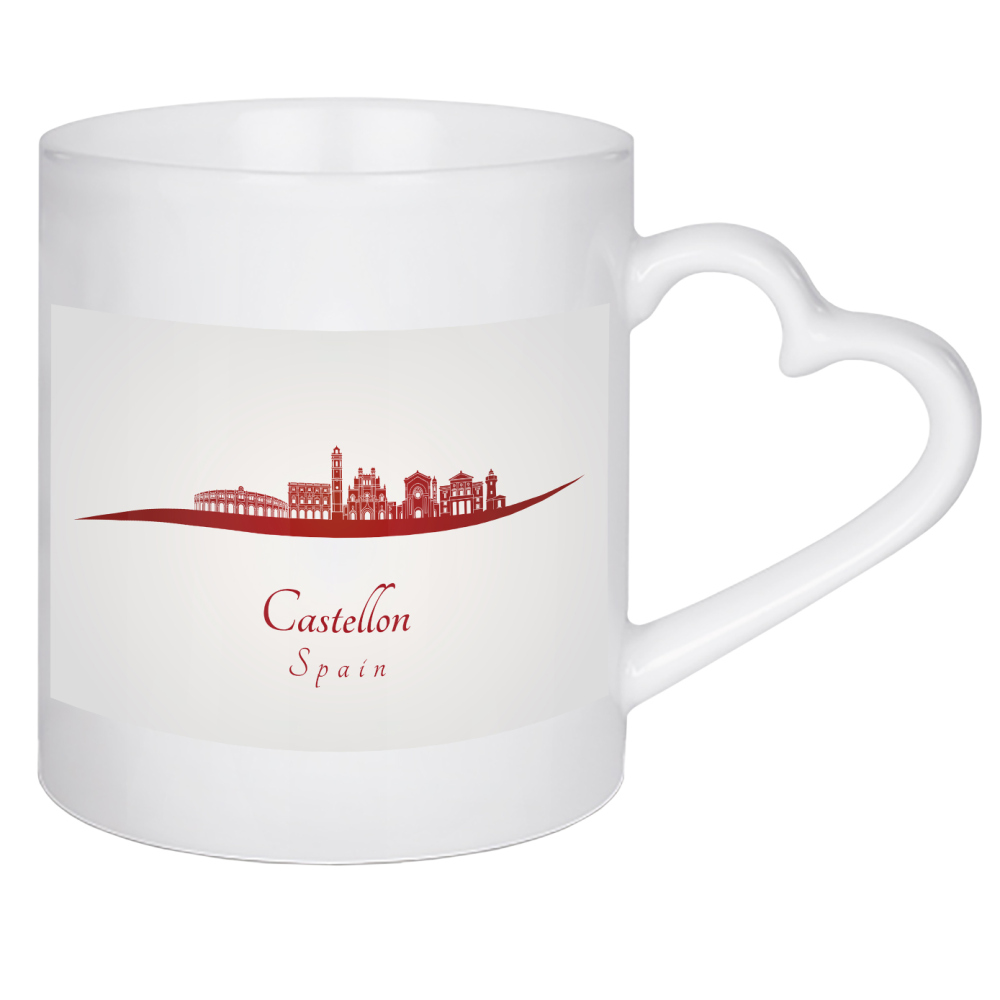 Herztasse "Castellon-Skyline in Rot" artboxONE - Städte,Architektur