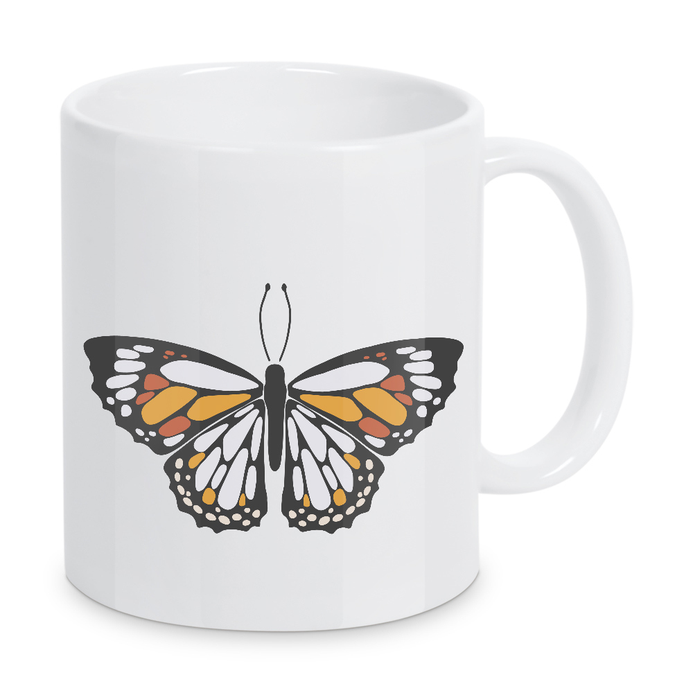 Tasse "Weißer Sommerschmetterling" artboxONE - Tiere - Weiß,Boho,Insekt,Schmetterling,Tier,Illustration,Frühling,Sommer,Abstrakt
