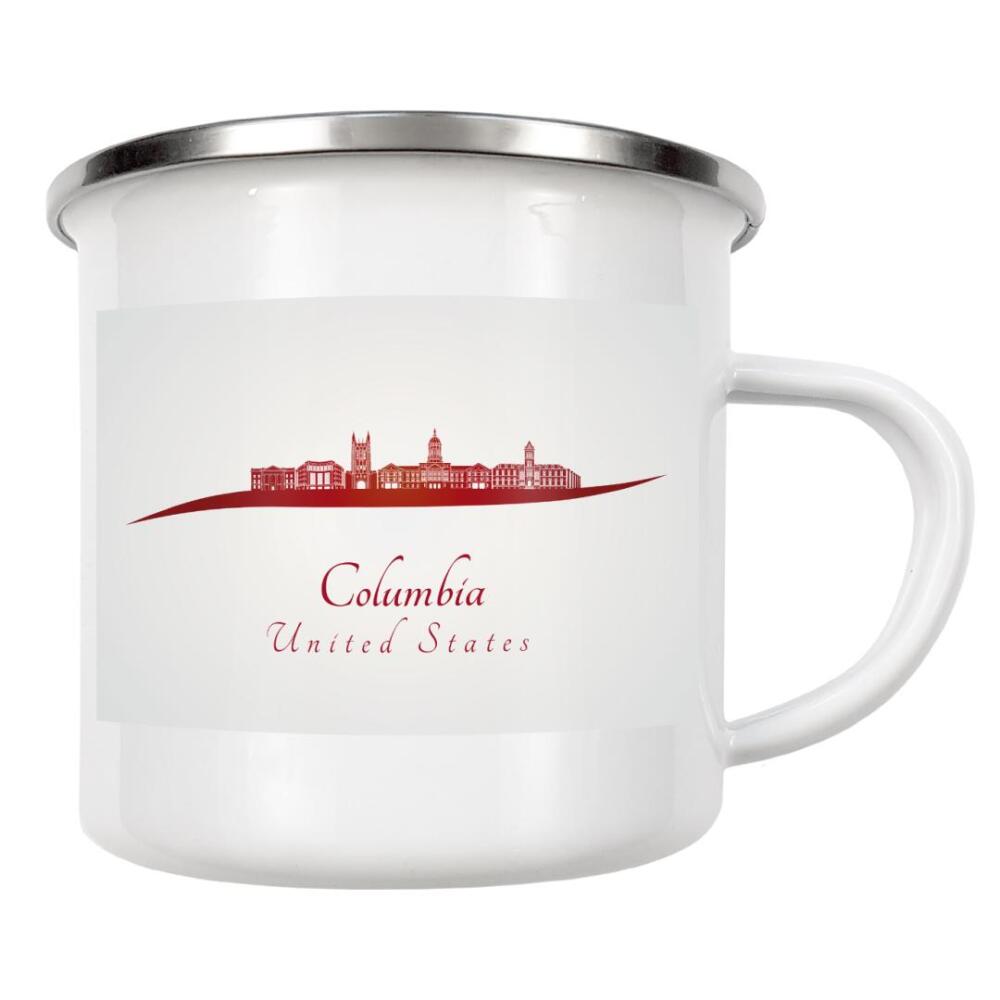 Emaille Tasse "Skyline von Columbia MO in Rot" artboxONE - Städte,Architektur - Skyline,Stadt,Denkmäler,Metropole,Reise,Tourismus,Geschenk,Rot