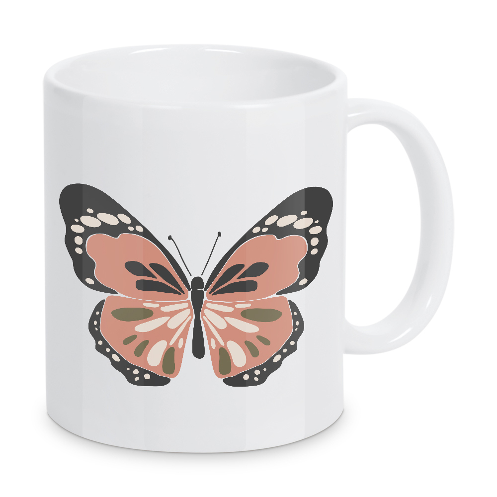 Tasse "Sommerrosa Schmetterling" artboxONE - Tiere - Schmetterling,Insekt,Sommer,Kunst,Abstrakt,Boho,Abbildung,Druckbar,Farbig,Rosa,Tier