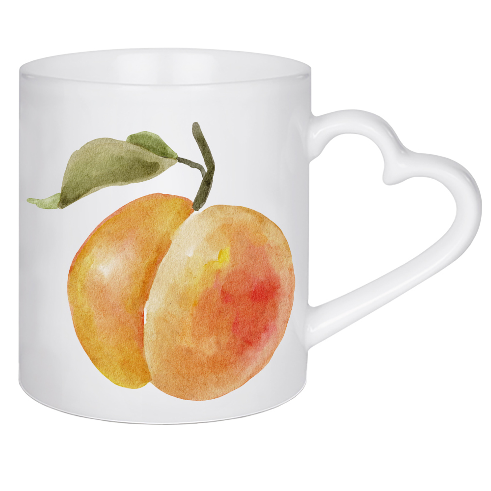 Herztasse "Aquarell Pfirsichfrucht" artboxONE - Essen & Trinken / Obst & Gemüse