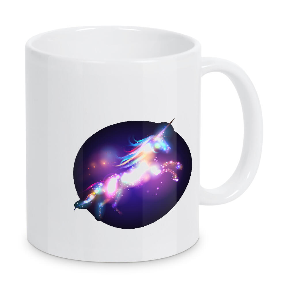 Tasse "Glitter Jump" artboxONE - Tiere,Fiktion - Einhorn,Regenbogen,Glitzer,Stardust,Glitzer,Liebe,Hero,Welt retten