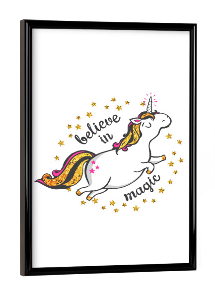 Poster mit schwarzem Rahmen "Fat bottom Unicorn" artboxONE - Tiere,Fiktion