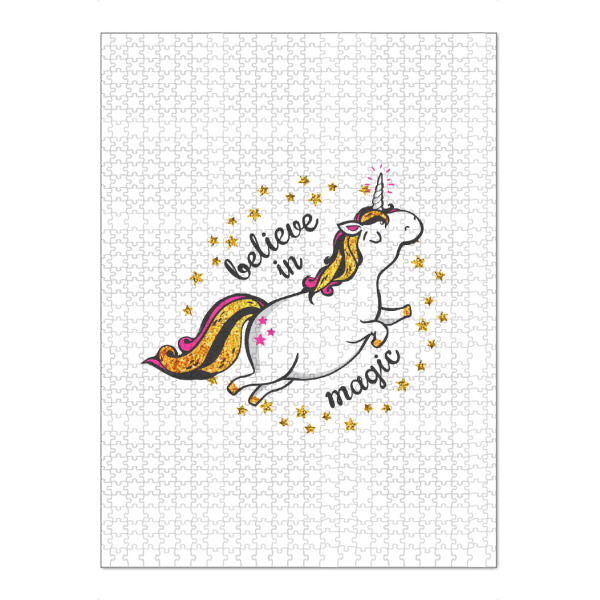 Puzzle Ravensburger "Fat bottom Unicorn" artboxONE - Tiere,Fiktion - Einhorn,Einhorn,Geometrie,Märchen,Pastell,Regenbogen,Glitzer,Glitter,Pferd