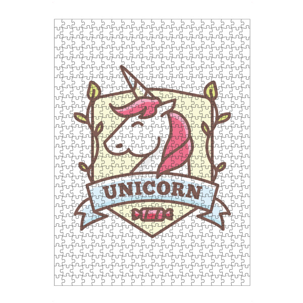 artboxONE Puzzle "Unicorn Emblem" artboxONE - Tiere,Fiktion - Unicorn,Einhorn,Regenbogen,Wolken,Himmel,Muster,Pattern,Märchen,Zauber,Bunt
