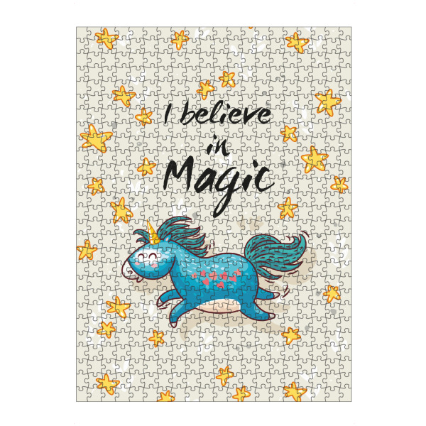 Puzzle Ravensburger "I believe in magic" artboxONE - Tiere,Fiktion - Unicorn,Einhorn,Regenbogen,Wolken,Himmel,Muster,Pattern,Märchen,Zauber,Bunt