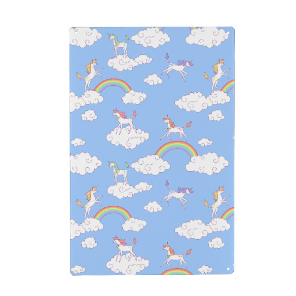 Metall Poster "Unicorn Clouds" artboxONE - Tiere,Fiktion - Einhorn,Regenbogen,Wolken,Himmel,Muster,Muster,Märchen,Zauber,Bunt - Blechschild