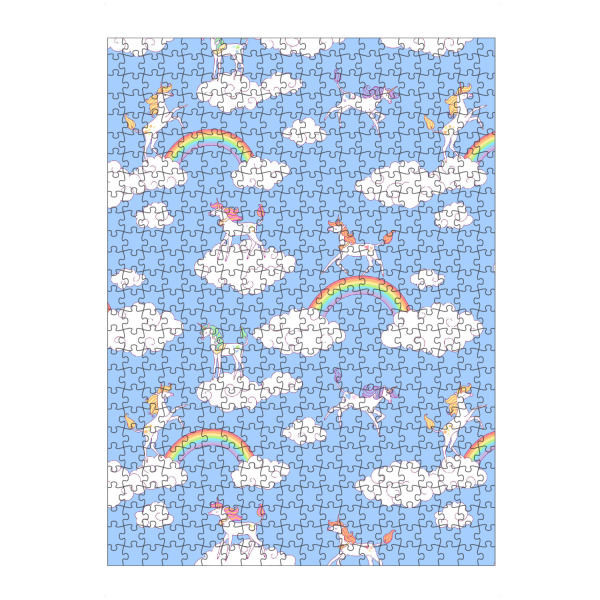 artboxONE Puzzle "Unicorn Clouds" artboxONE - Tiere,Fiktion - Einhorn,Regenbogen,Wolken,Himmel,Muster,Muster,Märchen,Zauber,Bunt - Bild Einhorn