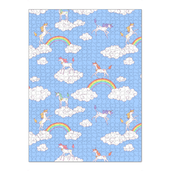 Puzzle Ravensburger "Unicorn Clouds" artboxONE - Tiere,Fiktion - Einhorn,Regenbogen,Wolken,Himmel,Muster,Muster,Märchen,Zauber,Bunt - Bild Einhorn