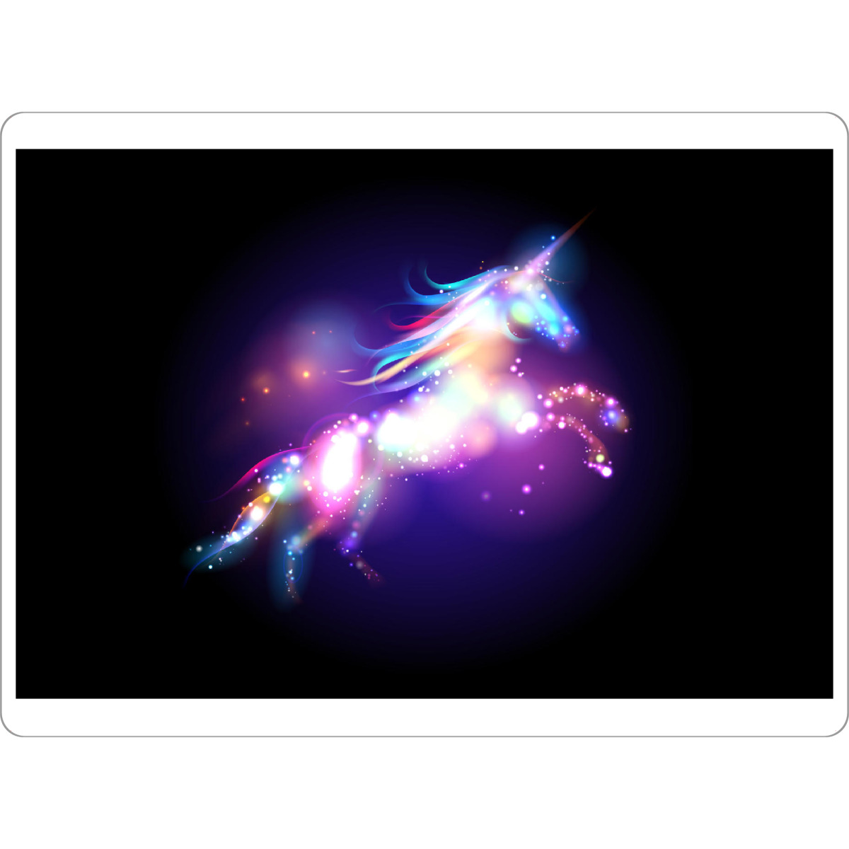 Tischset "Glitter Jump" artboxONE - Tiere,Fiktion - Einhorn,Regenbogen,Glitzer,Stardust,Glitzer,Liebe,Hero,Welt retten - Bild einhorn