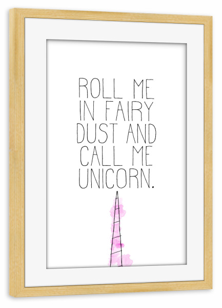 Poster mit Rahmen kiefer "Unicorn Fairy Dust" artboxONE - Tiere,Fiktion