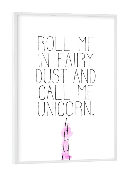 Poster mit weißem Rahmen "Unicorn Fairy Dust" artboxONE - Tiere,Fiktion