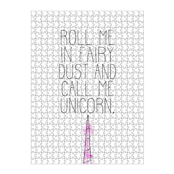 Puzzle Ravensburger "Unicorn Fairy Dust" artboxONE - Tiere,Fiktion - Einhorn,Unicorn,Märchen,Fairy,Glitter,Horn,Magisch,Typo,Lettering,Handwritten