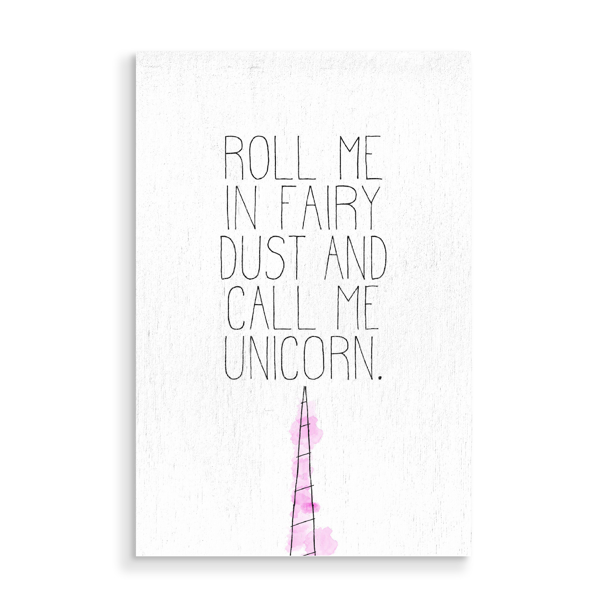 Holzbild "Unicorn Fairy Dust" artboxONE - Tiere,Fiktion - Einhorn,Unicorn,Märchen,Fairy,Glitter,Horn,Magisch,Typo,Lettering,Handwritten