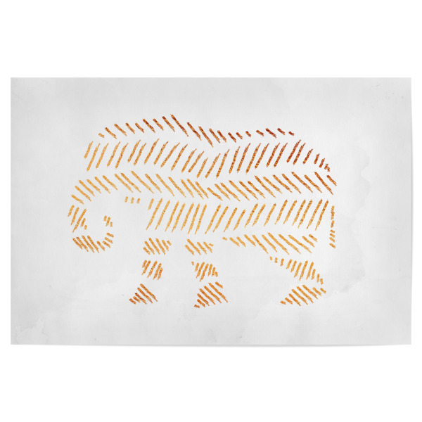 Poster 30x20 cm "Elephant" artboxONE - Tiere,Abstrakt - Elefant,Tiere,Elefant,Tiere,Gold,Golden,Schimmer,Muster,Azteke,Goldglanz,Glanz