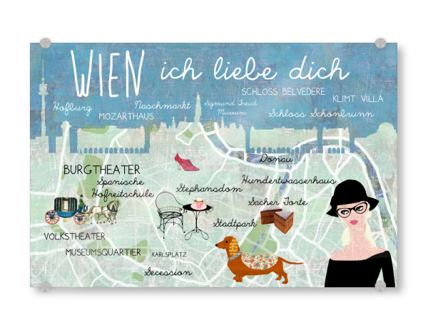 Acrylglasbild "Wien ich liebe dich" artboxONE - Städte / Wien