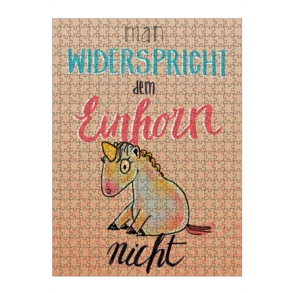 artboxONE Puzzle "Man widerspricht dem Einhorn nicht 1" artboxONE - Typografie,Für Kinder,Comic,Fiktion