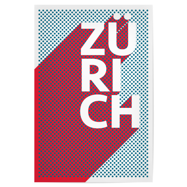 Poster 30x20 cm "Zürich Pop Art" artboxONE - Typografie,Reise,Abstrakt,Städte / Zürich - Stadt,Popart,Retro,City,Zürich,Schweiz