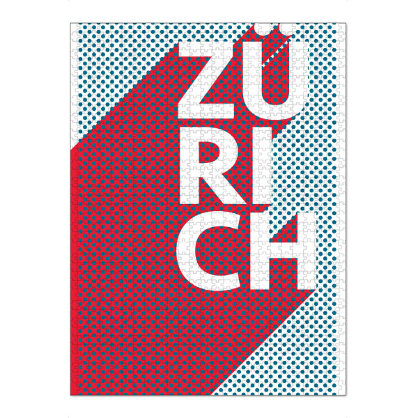 Puzzle Ravensburger "Zürich Pop Art" artboxONE - Typografie,Reise,Abstrakt,Städte / Zürich - Stadt,Popart,Retro,City,Zürich,Schweiz - Bild stadt