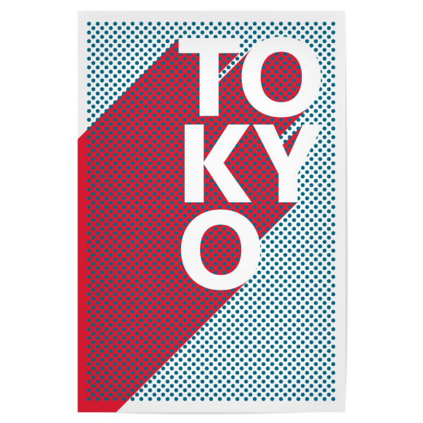 Poster 30x20 cm "Tokio Pop Art" artboxONE - Typografie,Reise,Abstrakt,Städte / Tokio - Stadt,Popart,Retro,City,Tokio,Tokyo,Japan