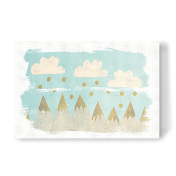Leinwandbild "Schneeberg I" artboxONE - Natur,Abstrakt - Schnee,Berg,Gold,Winter,Vintage,Dezember,Wolken,Himmel