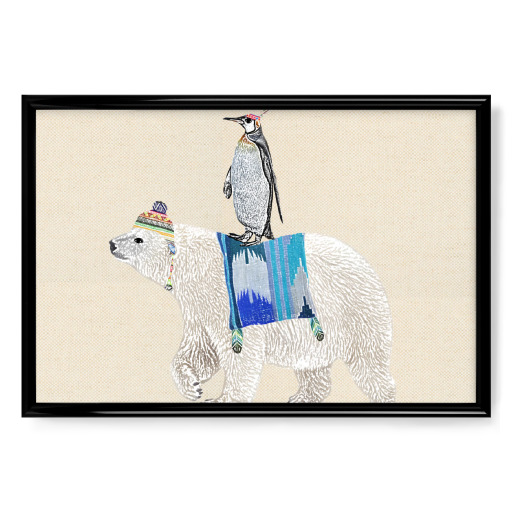 Polar bear with penguin