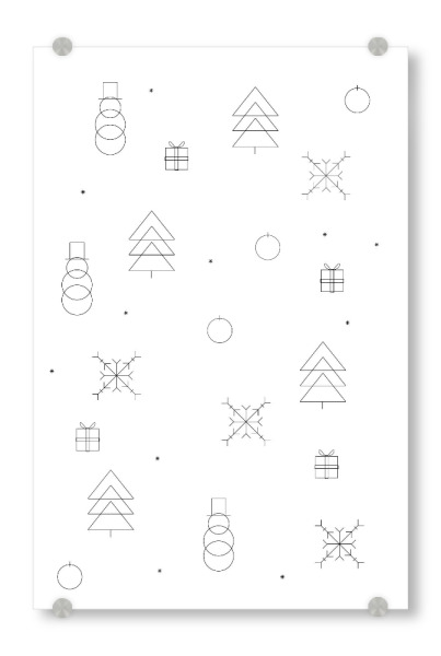 Acrylglasbild "Minimal White Christmas" artboxONE - Schwarzweiß,Weihnachten