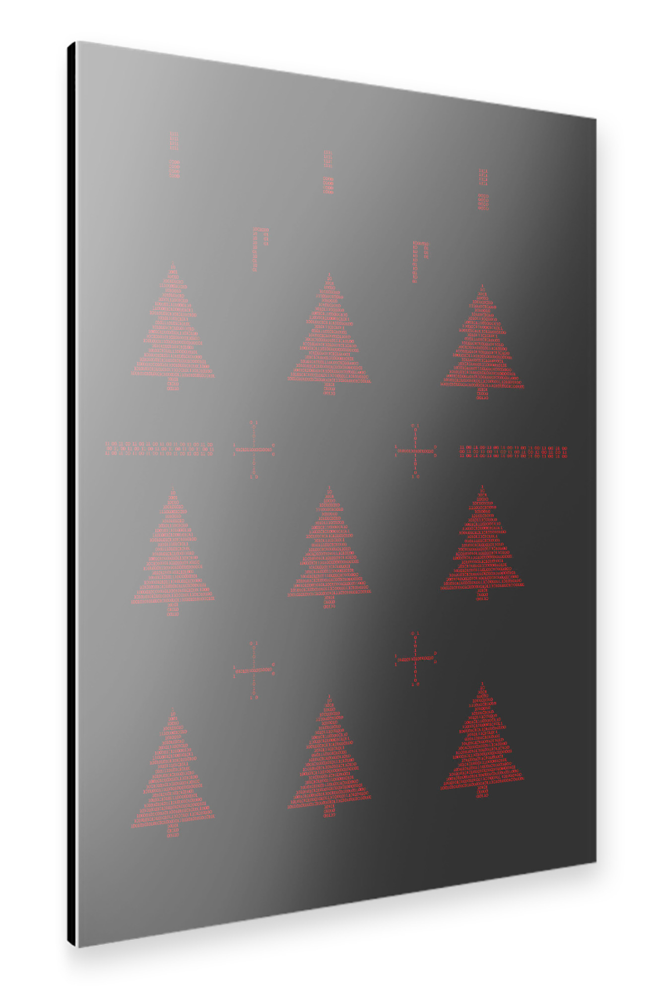 Alu-Dibond "Binary Xmas Trees Red" 75x50 cm artboxONE