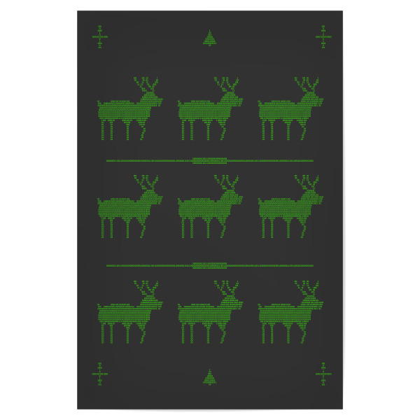 Poster 30x20 cm "Binary Xmas Reindeer" artboxONE - Weihnachten