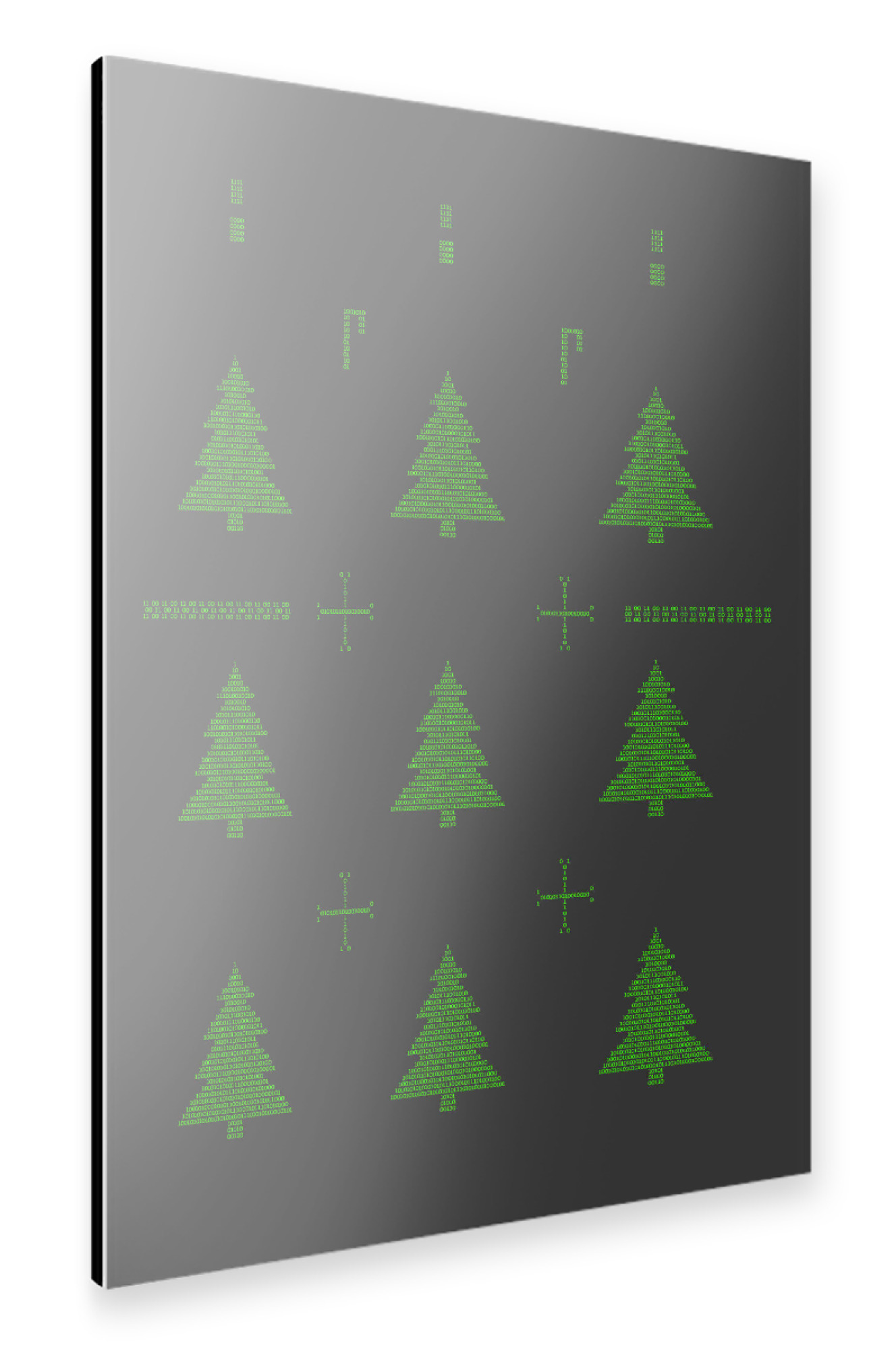 Alu-Dibond "Binary Xmas Trees" 30x20 cm artboxONE