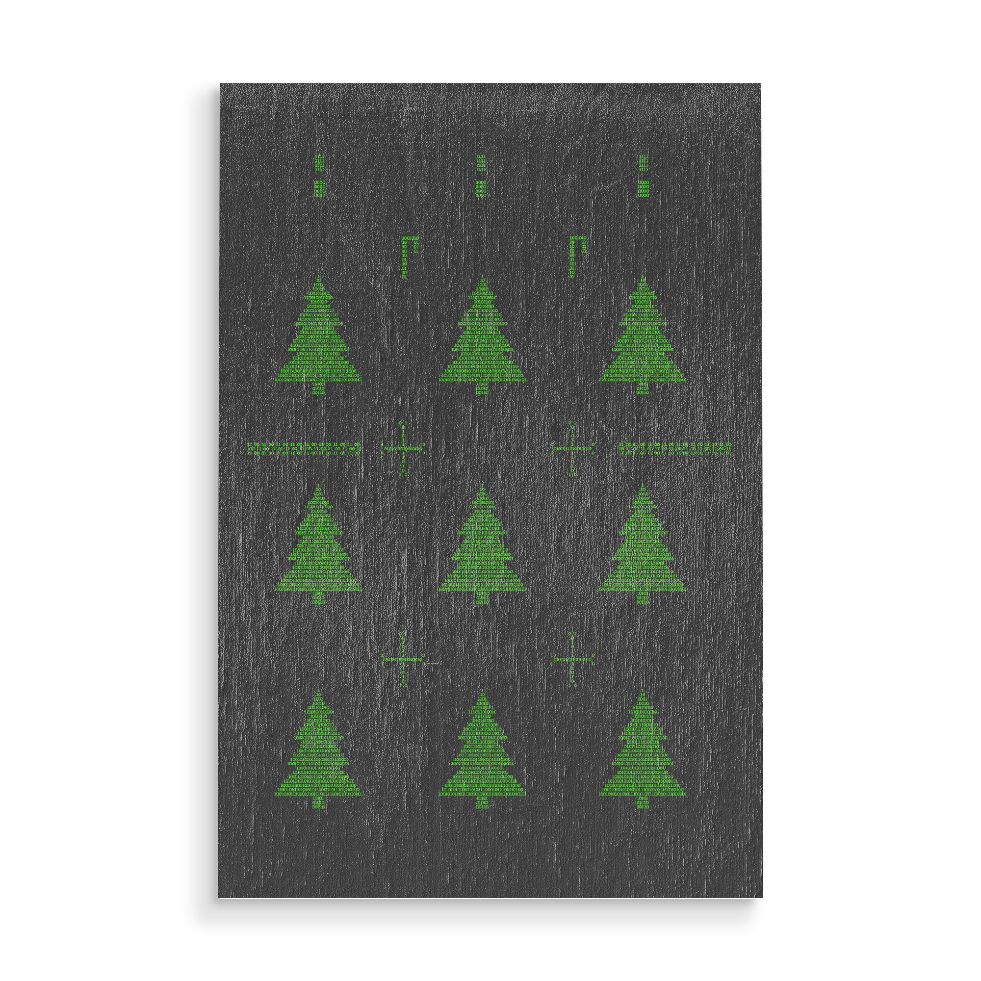 Holzbild "Binary Xmas Trees" artboxONE - Weihnachten