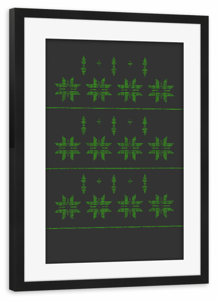 Poster mit Rahmen schwarz "Binary Xmas Stars" artboxONE - Abstrakt,Weihnachten