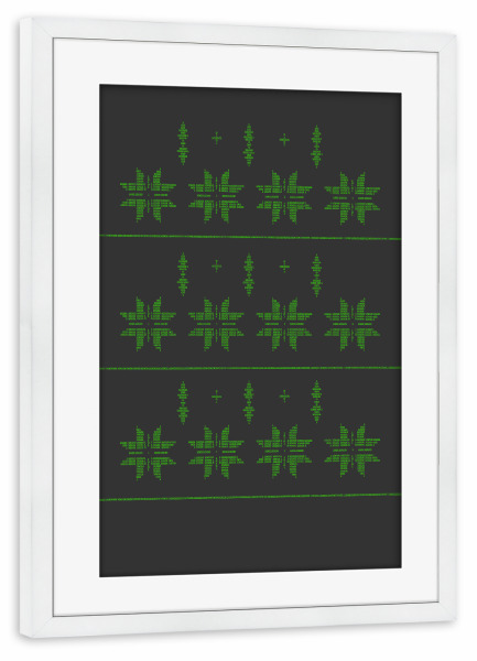 Poster mit Rahmen weiß "Binary Xmas Stars" artboxONE - Abstrakt,Weihnachten