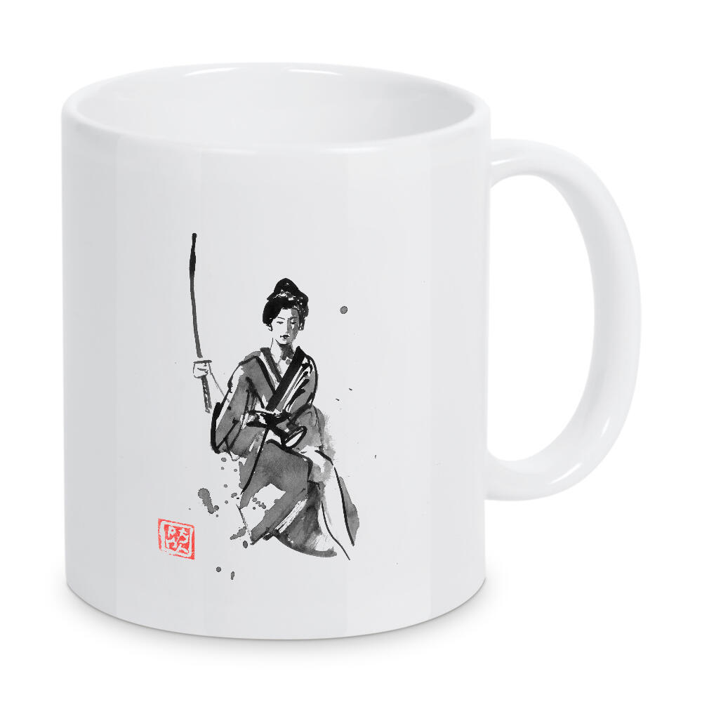 Tasse "Geisha und Katana" artboxONE - Film,Menschen - Geisha,Sumie,Katana,Kimono,Japan