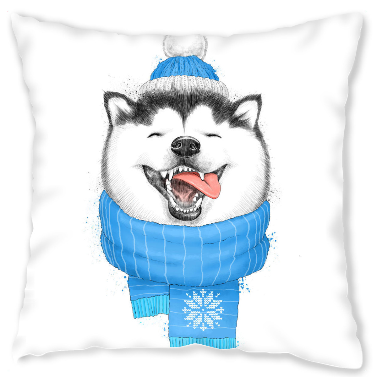Design-Kissen "Happy husky" artboxONE - Natur,Tiere,Fashion