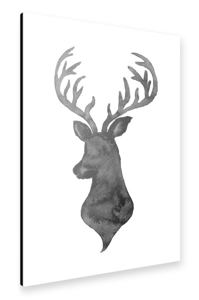 Alu-Dibond "Silhouette Deer" 30x20 cm artboxONE