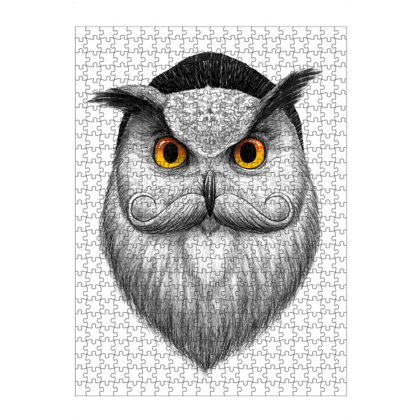 artboxONE Puzzle "Bearded owl" artboxONE - Tiere,Schwarzweiß,Fashion,Festivals