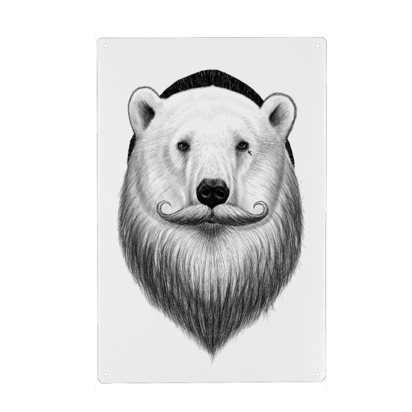 Holzbild "Bearded polar bear" artboxONE - Tiere,Schwarzweiß,Fashion,Festivals