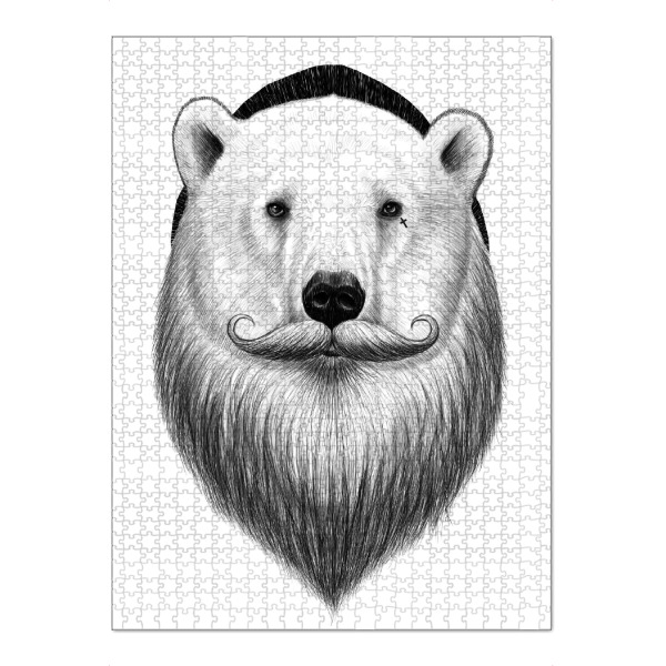 Puzzle Ravensburger "Bearded polar bear" artboxONE - Tiere,Schwarzweiß,Fashion,Festivals