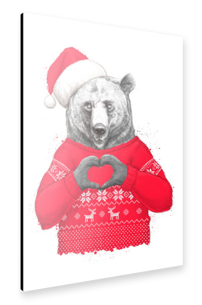 Alu-Dibond "Christmas bear" 30x20 cm artboxONE