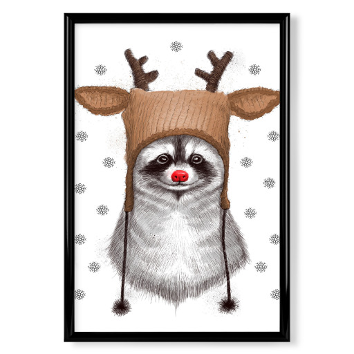 Raccoon in Deer Hat